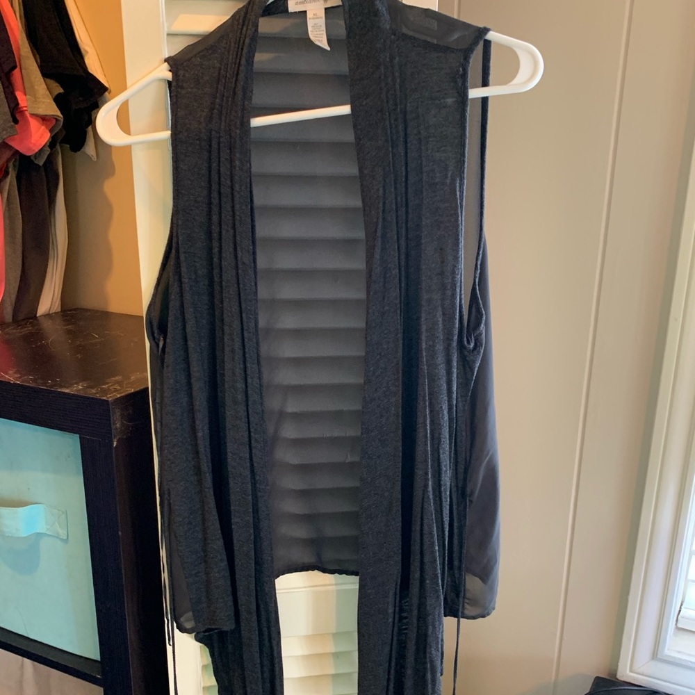 Gray tie vest